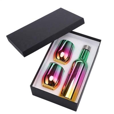 China Wholesale 800ml Agriculture Stainless Steel Wine Tumbler Bottle Gift Set For Colorful Double Walled New Year Valentines With Gift Box for sale