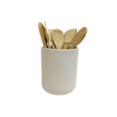 China Factory direct sales kitchen storage bottle viable ceramic storage tank texture ceramic utensil holder for sale