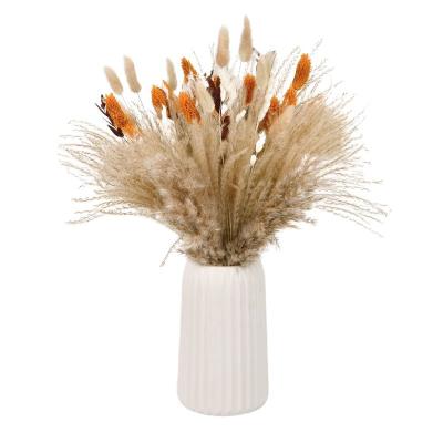 China China Wholesale Dried Preserved Pampas Grass Dried Flowers For Room Table Decoration 76PCS Home Natural Pampas Grass Bouquet for sale