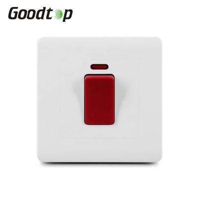 China Safety And Fashion Goodtop 45A DP Wall Switch 45A Cooker Switch With Light for sale