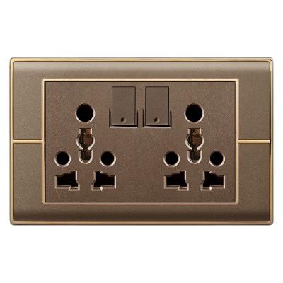 China Security And Fashion Pakistan New Style TB-01 Series Double 3 In 1 Wall Switch And Socket for sale