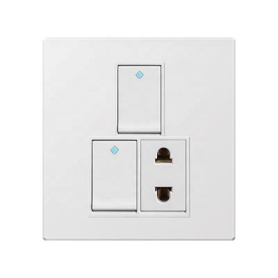 China Security and fashion new Pakistan style white-01 series 2 strip wall switch 1 socket for sale