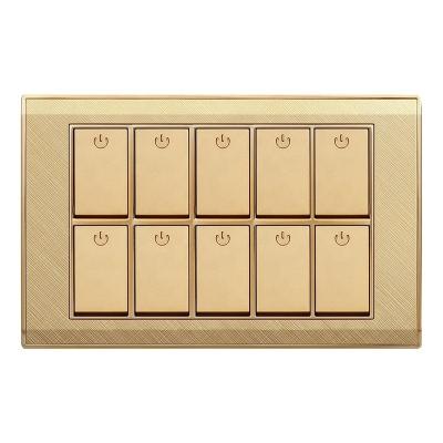 China Pakistan New Style EBG-02 Safety And Fashion Series 10 Strip Electrical Wall Switch for sale