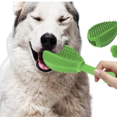 China Hot Sale Viable Safe Non-Toxic Rubber Dog Toothbrush Stick Chewing Cleaning Toy for sale