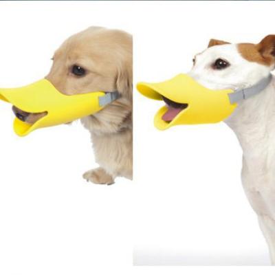 China Factory viable hot sale customized have four colors to choose adjustable soft breathable platypus anti-bite call dog muzzle for sale