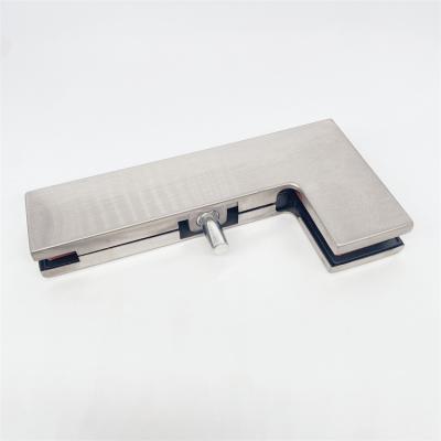 China Stable quality Patch Fitting Glass Clamp Hydraulic Patch Fitting Aluminum Alloy L-Shaped Rimless Glass Door Pivot Fitting for sale