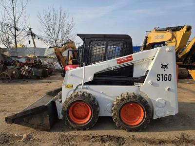 China Tweedehands 100% originele Bobcat S160 Skid Steer Loader met 0,4m3 emmer Te koop