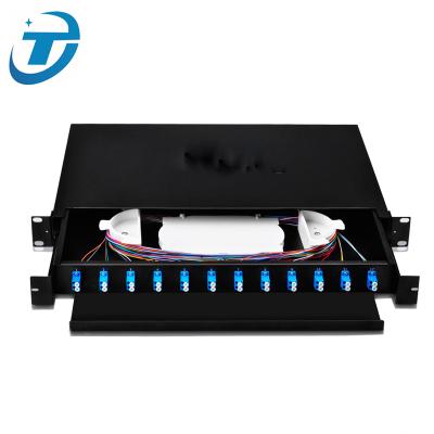 China FTTX 12port 12cores LC fiber optic patch panel st multimode for sale