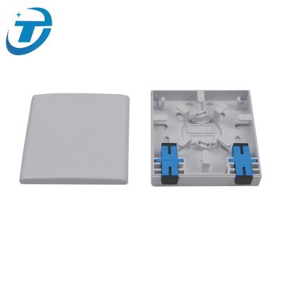 China Left Type ABS Indoor PC FTTH SC Fiber Optic Faceplate, Fiber Termination FTTH FTTB FTTX Mini Network Supply 2 Face Plate/FTTH Terminal Box/86 Terminal Box for sale