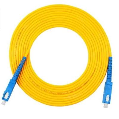 China Simplex Telecommunication 10m 20m 30m SC/PC Glass Fiber Patch Cord Single Mode Fiber Optic Cable Price for sale