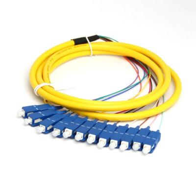 China FTTH FTTH 12 Color Code ST FC UPC SM Fiber Optic Pigtail for sale