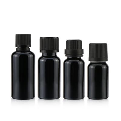 China Personal Care 5 10 15 g 20 30 50 100 ml Skin Care Frosted Matte Black Glass Dropper Bottles For Beard Oil With Tamper Evident Cap for sale