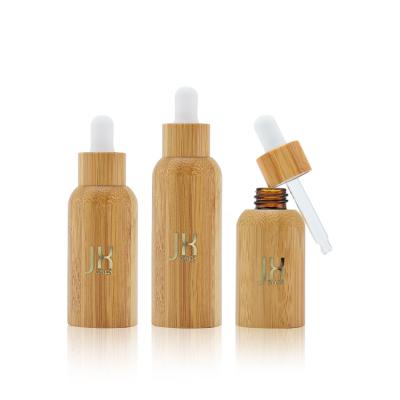 China Hot Selling Cosmetic Essential Oil Cosmetic Packaging Bamboo Dropper Bottles Bamboo Bottles for sale