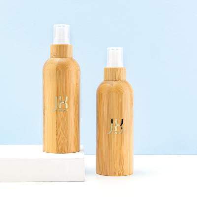 China Real wood cosmetic fine mist glass spray bottle 20ml 50ml 100ml with bamboo lid for sale