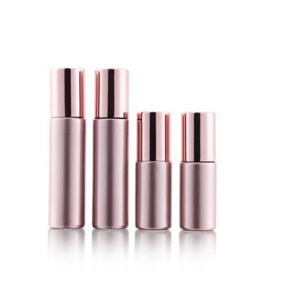 China 5 10 15 ml 1/2 oz Luxury Empty Perfume Glass Packaging Personal Care Mini Rose Liters Roll Ball Bottles Gold With Lids for sale