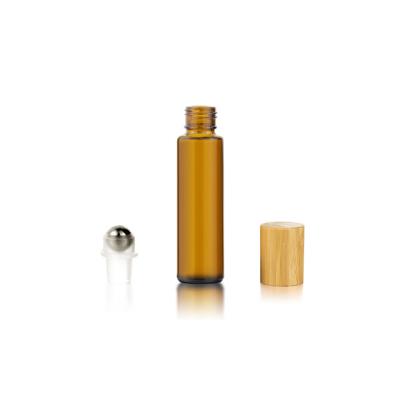 China Wholesale 6ml 8ml 9m 10ml 12ml 15ml Small Care Cylinder Shape Personal Perfume Bamboo Empty Roll On Ball Bottle For Essential Oils for sale