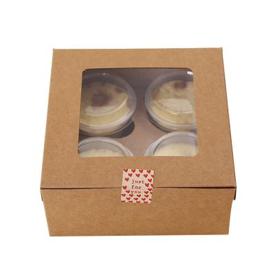 China Custom Materials Logo Cake Bakery Box PVC Window Recycled Packing Box Recycled Packing Box for sale