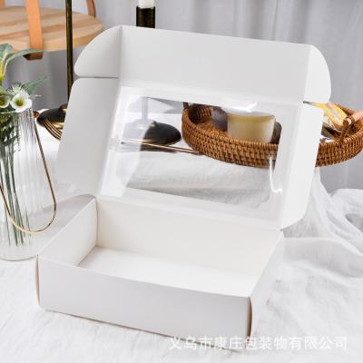 China Recycled Materials Custom White Bakery Box With Window Eco - Friendly White Paper Box Bakery Boxes for sale