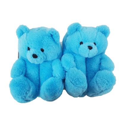 China Fashion Trend 2021 New Designer Cheap Bear Slippers Fashion Lady Shoes Women Household Indoor Animal Fluffy Plush Slipper for sale