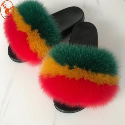 China Wholesale Nice and Good Anti-slippery Fur Slippers with Customized Logo for sale