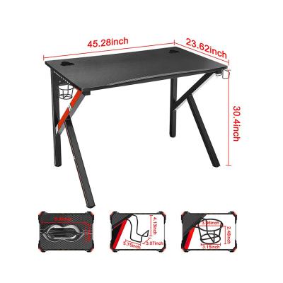 China Simplicity Modern Design Internet Cafe Plastics Carbon Fiber PC Desktop Computer Gaming Table for sale