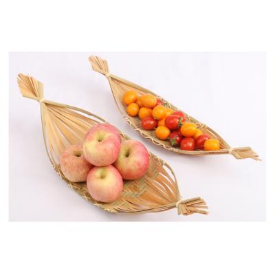 China Living Room Good Quality Restaurant School Fruit Gifts Storage Basket Rattan Bamboo for sale