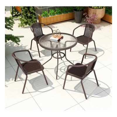 China Modern Simplicity Universal Caster No Skeleton Metal BBQ Bar Garden Table Chair Set Outdoor for sale