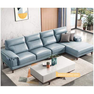 China Simplicity Low Price Modern Straight Row Bed Modern Sectional Leather Sofa Living Room Furniture for sale