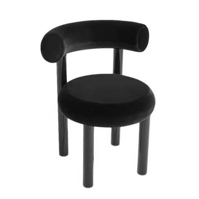 China Retro Accent Lounge Coffee Shop Modern Wholesale Modern Hotel Stainless Leg Stable Fabric Dining Chair for sale