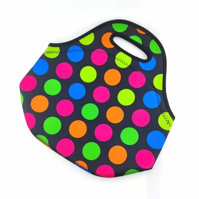 China Waterproof Portable Customized Black Lunch Bag Neoprene Lunch Bag Dinner Bag for sale