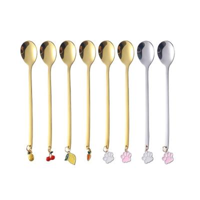 China China Factory Contemporary Gold New Products Edible Dessert Spoon Stainless Steel Gold for sale