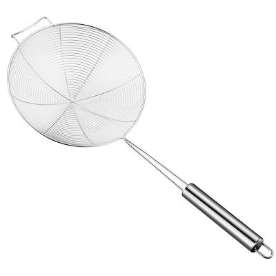 China Factory Price Metal Kitchen Spoon Stainless Steel Food Round Leakable Funnel Hook for sale