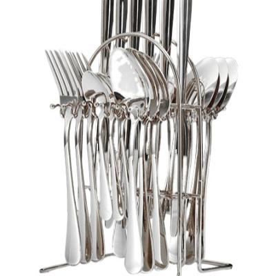 China High Quality Sustainable Metal 410 Stainless Steel Silver Copper Polished Cutlery Set for sale