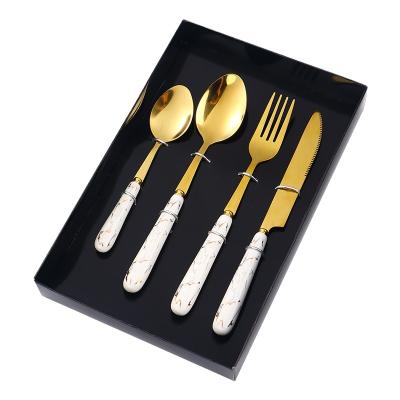 China Sustainable New Promotion Contemporary Camping Table Cutlery Set Stainless Steel 4 Pcs for sale