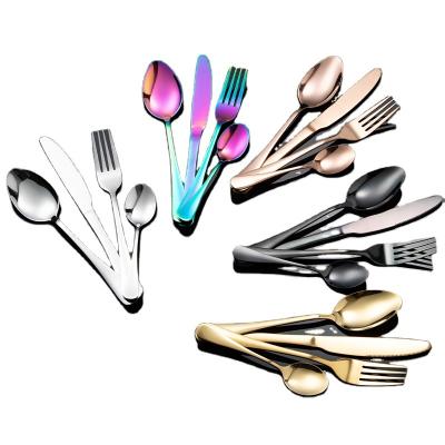 China Sustainable Sales Of Quality Products Rose Gold Plated 410 Stainless Steel Cutlery Set Four for sale