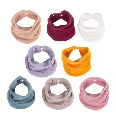 China China Factory Washable Baby Double Gauze Cotton Bibs Solid Plain Muslin Saliva Towel Feeding Apron for sale