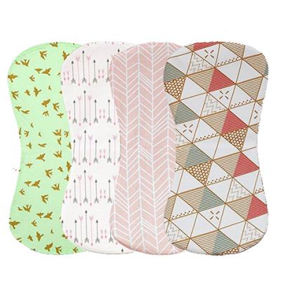 China New Designs Washable Waterproof 3 Layers Cotton 4 Pack Soft Baby Burp Cloth for sale