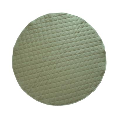 China Non-Toxic Non-Toxic Dark Green Plaid Round Non-Slip Play MATS For Baby for sale