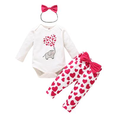 China Customized Casual Babies Romper Top T Shirt Bow Tie Pants Summer Newborn Clothes Sets for sale