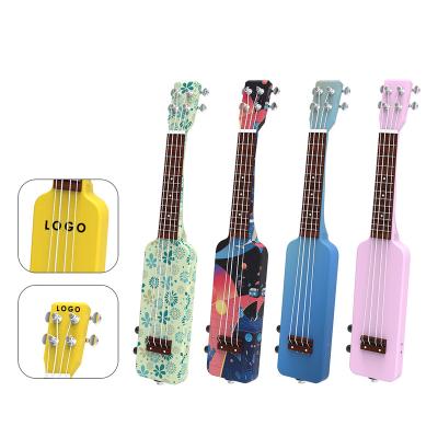 China Your Decision Customized 21 Inch Okoume Ukulele Electric Ukelele Uke Kit String Hawaii Electric Guitar DIY Silent Concert 4 Your Logo OEM for sale