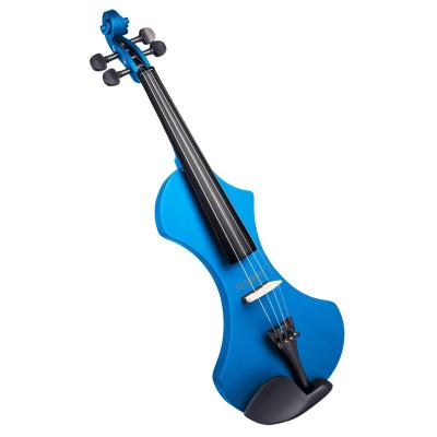 China Solidwood NAOMI 1 Silent Electric Violin w/Violin Case+Bow+Headphones+Rosin+Audio Blue Solid Wood Cable, 4/4 Size (Normal) for sale