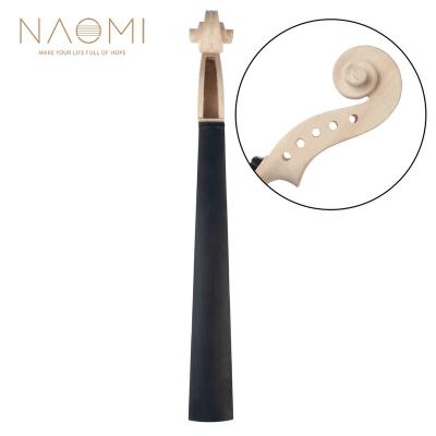 China NAOMI 4/4 Fiddle Neck Electric Natural Fir Neck Violin Ebony Fingerboard Violin Neck Violin 5 String Electric Maple Wood Parts for sale