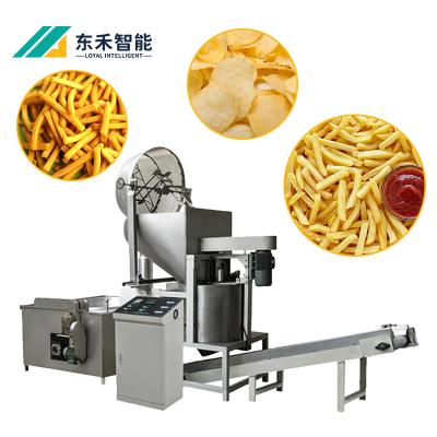 China food & Industrial Beverage Factory Thermostat Controlled Nut Snack Group Frying Equipment Semi-automatic Batch Gas Fryer Machine for sale