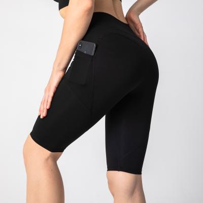 China New Breathable Women High Waist Fitness Yoga Pants Gym Workout Sports Cycling Cycling Shorts With Pockets for sale