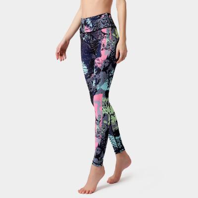 China Wholesale Print Pattern Women's Yoga Pants Sportswear Gym Gaiters Breathable Custom Colored Fitness Gaiters Spandex/Polyester for sale