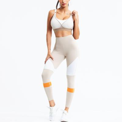 China Breathable Yoga Sets Women Gym Sports Sets Sports Waist Elastic Waist Leggings Sportswear Workout Sets Women for sale