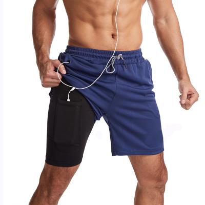 China 2021 new Anti-wrinkle men's sport shorts 2 in 1 men's running shorts gym imperial training shorts men's jogging fitness shorts pants sportswear for sale