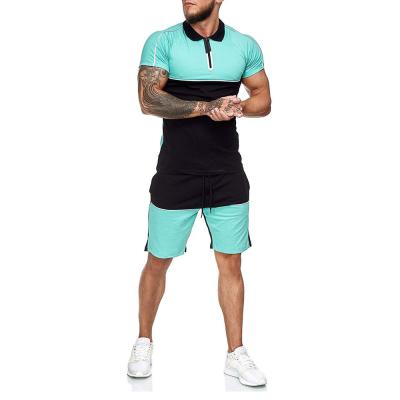 China Breathable Men Sweat Suit Summer Clothes Tracksuit Mens Active Wear 2 Piece Shorts Set Running Fitness Jogger Set for sale