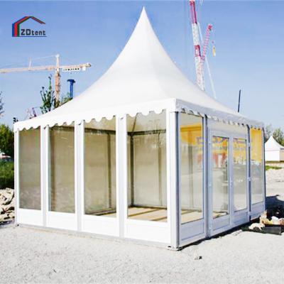 China Popular high quality small teepee with glass wall transparent PVC roof pagoda party tent for sale