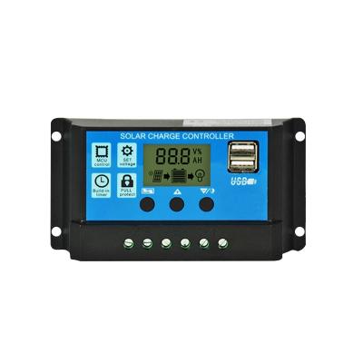 China USB 5V 2A lcd display regulator 20a 30a 12v 24v smart charger controller pwm 10a solar controller for sale